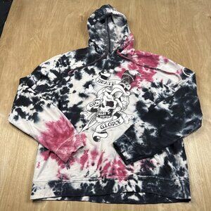 Ed Hardy Death Or Glory Long Sleeve Pullover Tie Dyed Hoodie Size Medium